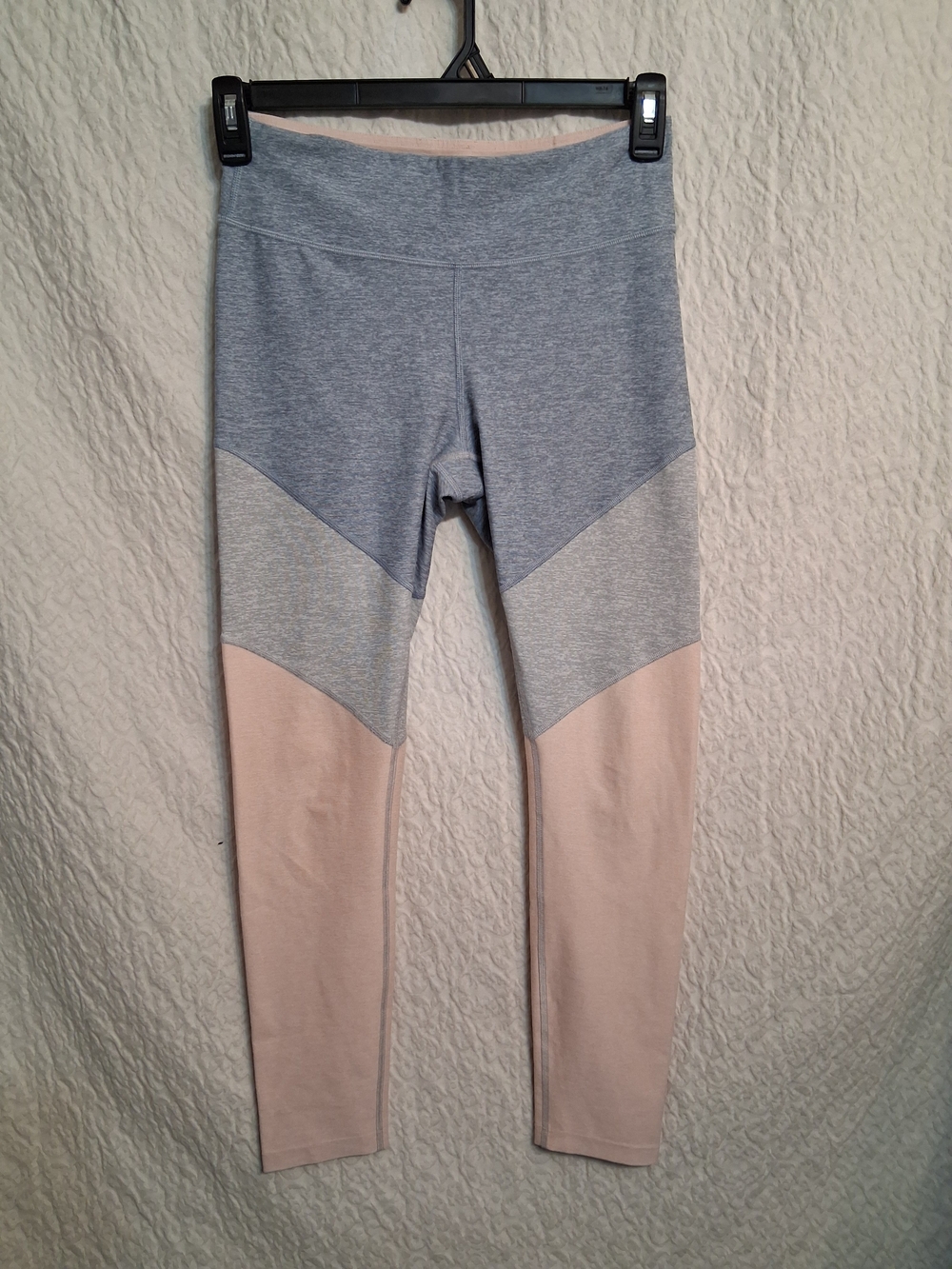 Outdoor Voices Blush & Heather Gray Colorblock Leggings
